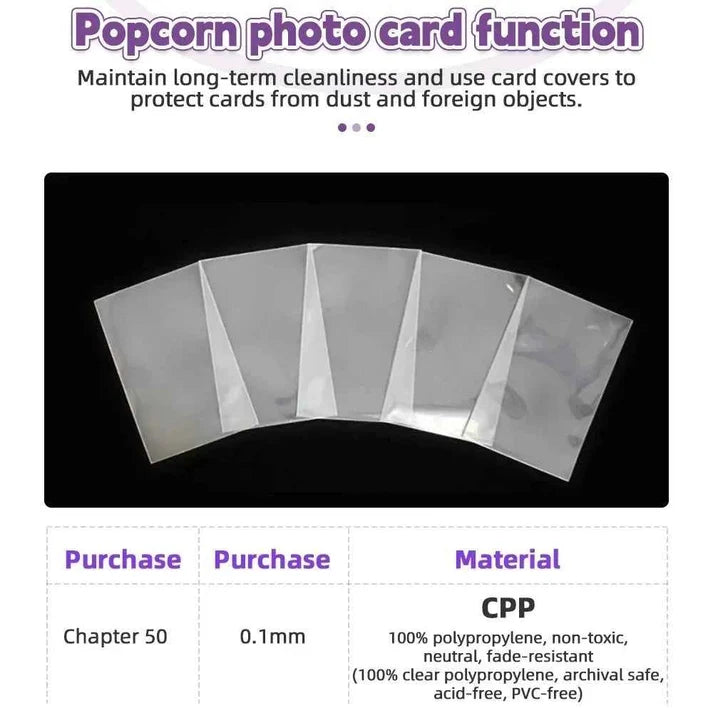 Clear hard photocard sleeves for K-pop photocards